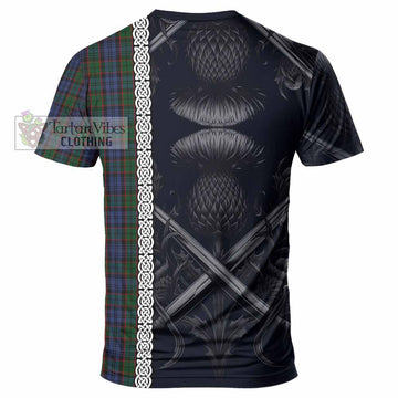 Fletcher Tartan T-Shirt with Family Crest Cross Sword Thistle Celtic Vibes - Tartan Vibes Clothing