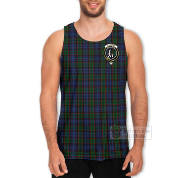 Tartan Vibes Clothing Fletcher Tartan Men's Tank Top with Family Crest Celtic Skull Style