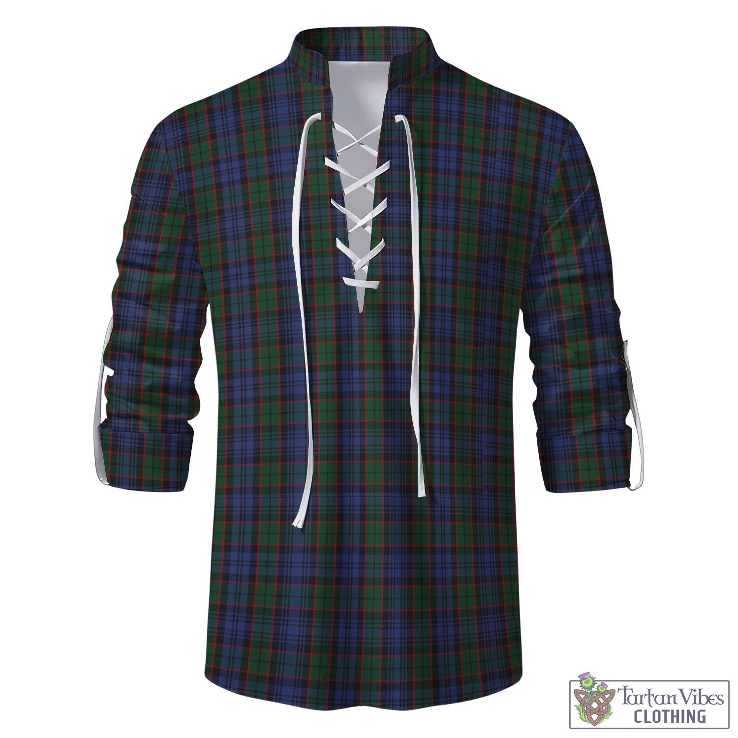 Tartan Vibes Clothing Fletcher Tartan Men's Scottish Traditional Jacobite Ghillie Kilt Shirt