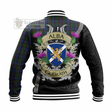 Fletcher Tartan Family Crest Baseball Jacket Lion Rampant Royal Thistle Shield Celtic Inspired