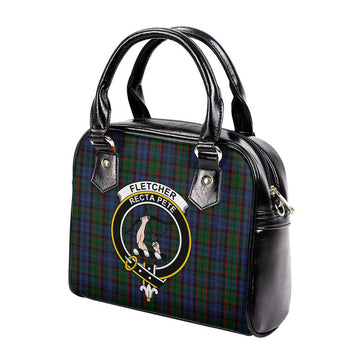 Fletcher Tartan Shoulder Handbags with Family Crest
