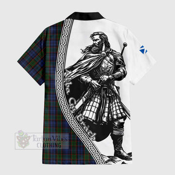 Fletcher Tartan Clan Crest Hawaiian Shirt with Highlander Warrior Celtic Style