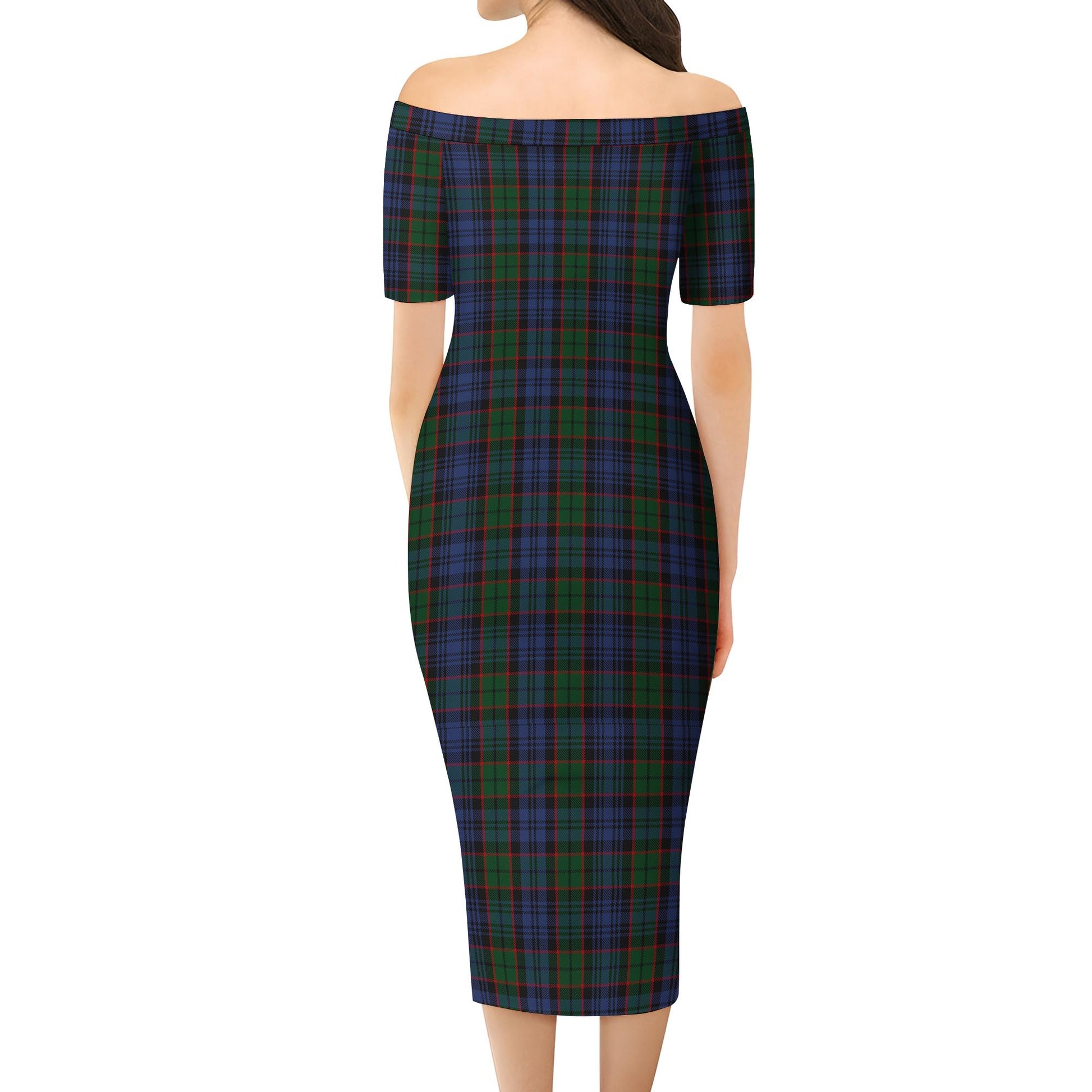 Fletcher Tartan Off Shoulder Lady Dress - Tartanvibesclothing