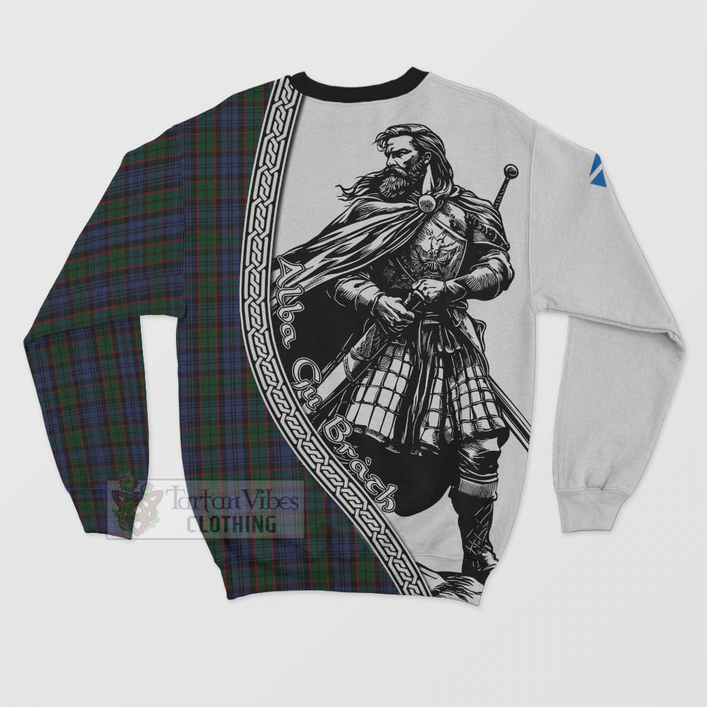 Tartan Vibes Clothing Fletcher Tartan Clan Crest Sweatshirt with Highlander Warrior Celtic Style