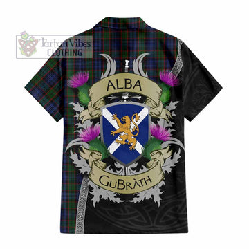 Fletcher Tartan Family Crest Hawaiian Shirt Lion Rampant Royal Thistle Shield Celtic Inspired