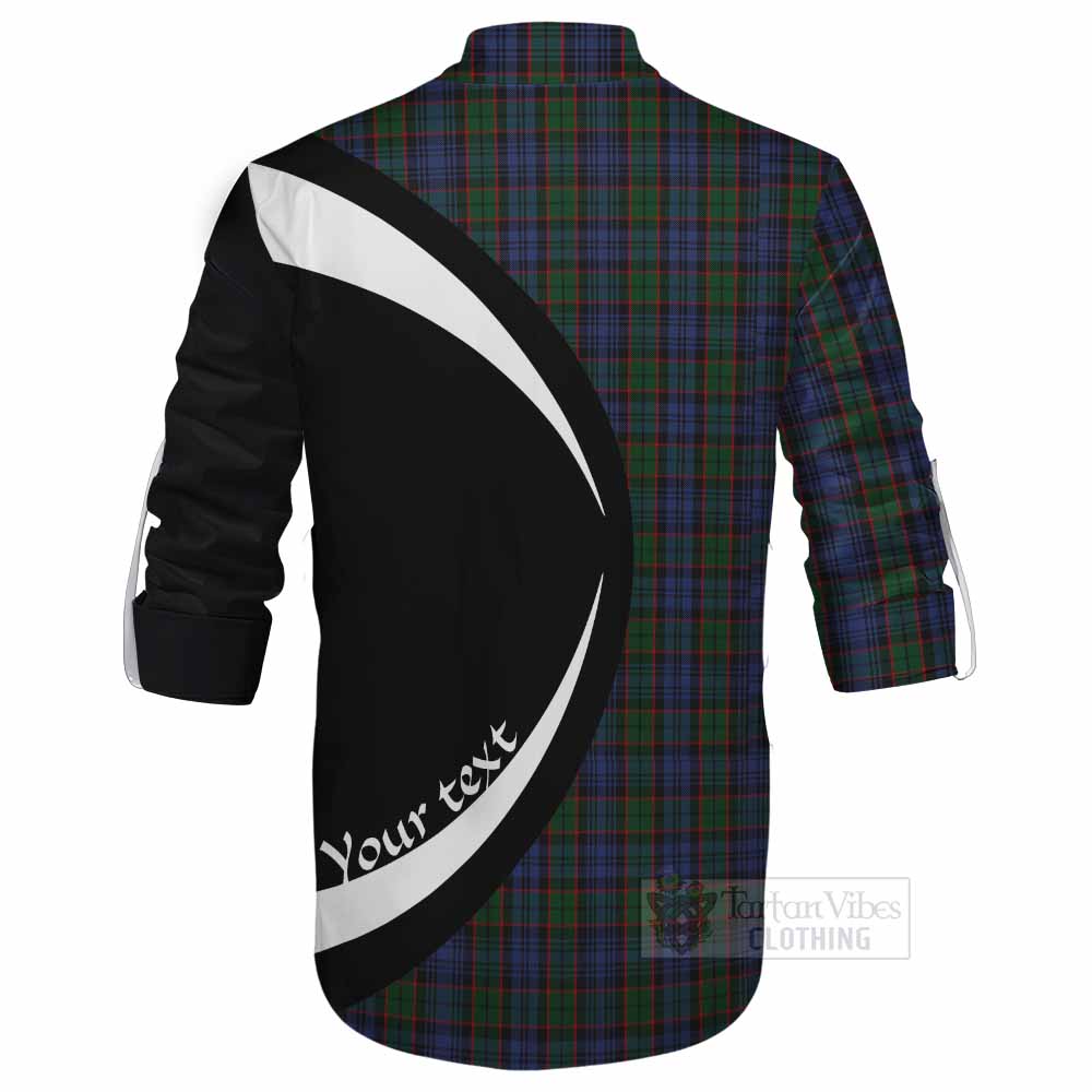 Tartan Vibes Clothing Fletcher Tartan Ghillie Kilt Shirt with Family Crest Circle Style