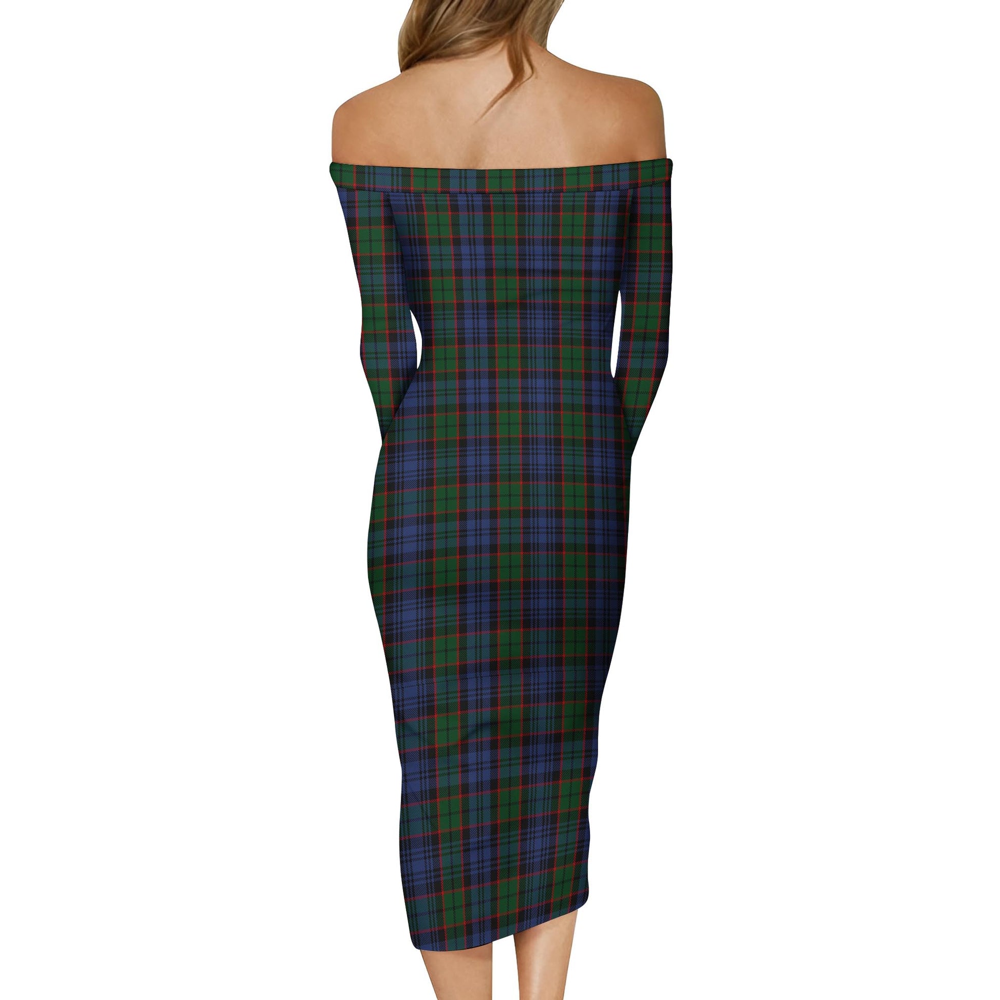 Fletcher Tartan Off Shoulder Lady Dress - Tartanvibesclothing