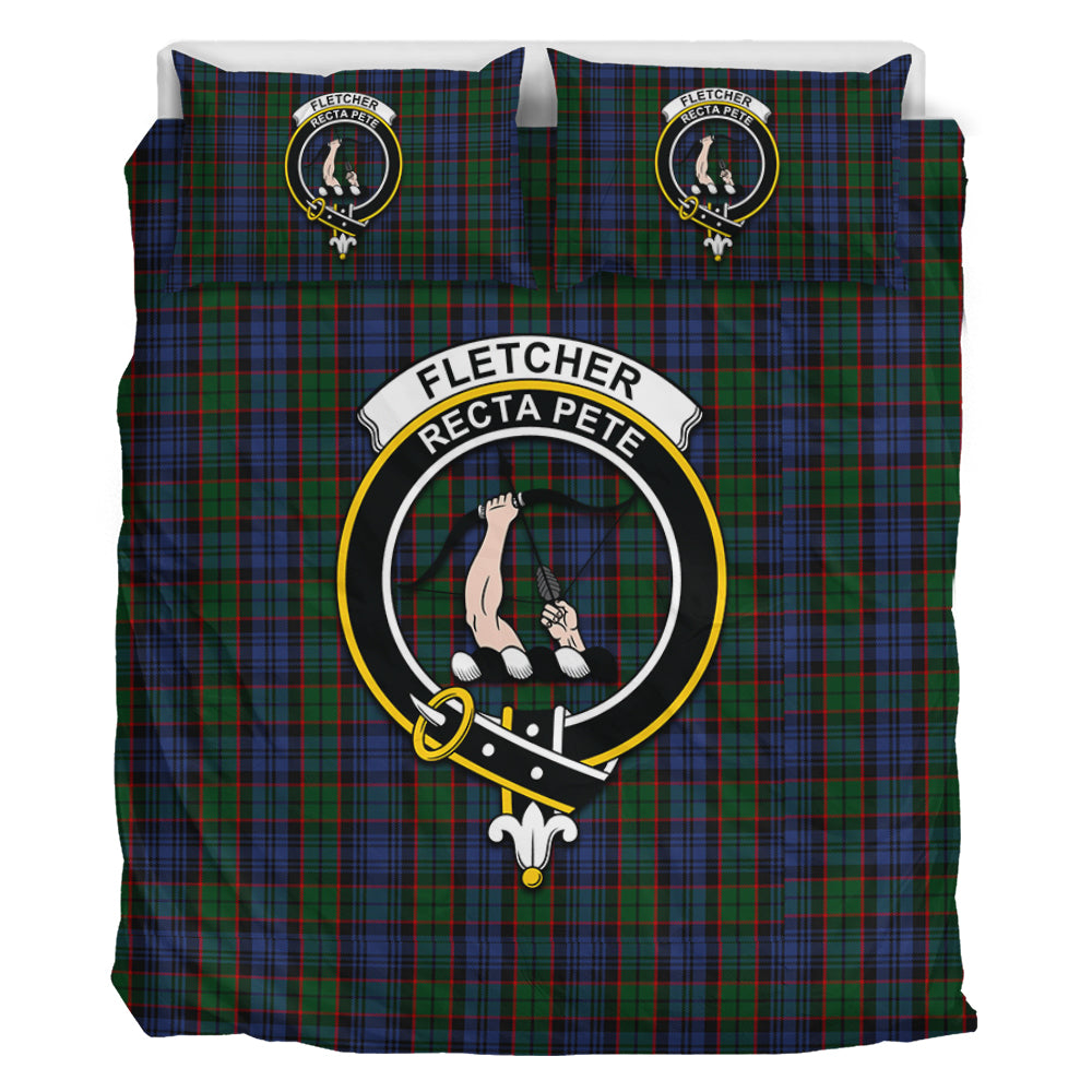 Fletcher Tartan Bedding Set with Family Crest - Tartan Vibes Clothing