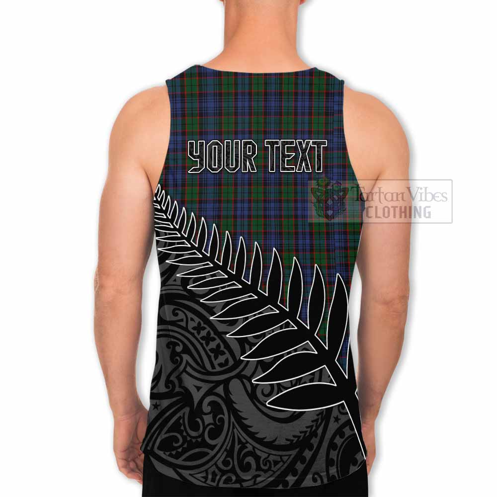 Tartan Vibes Clothing Fletcher Crest Tartan Men's Tank Top with New Zealand Silver Fern Half Style