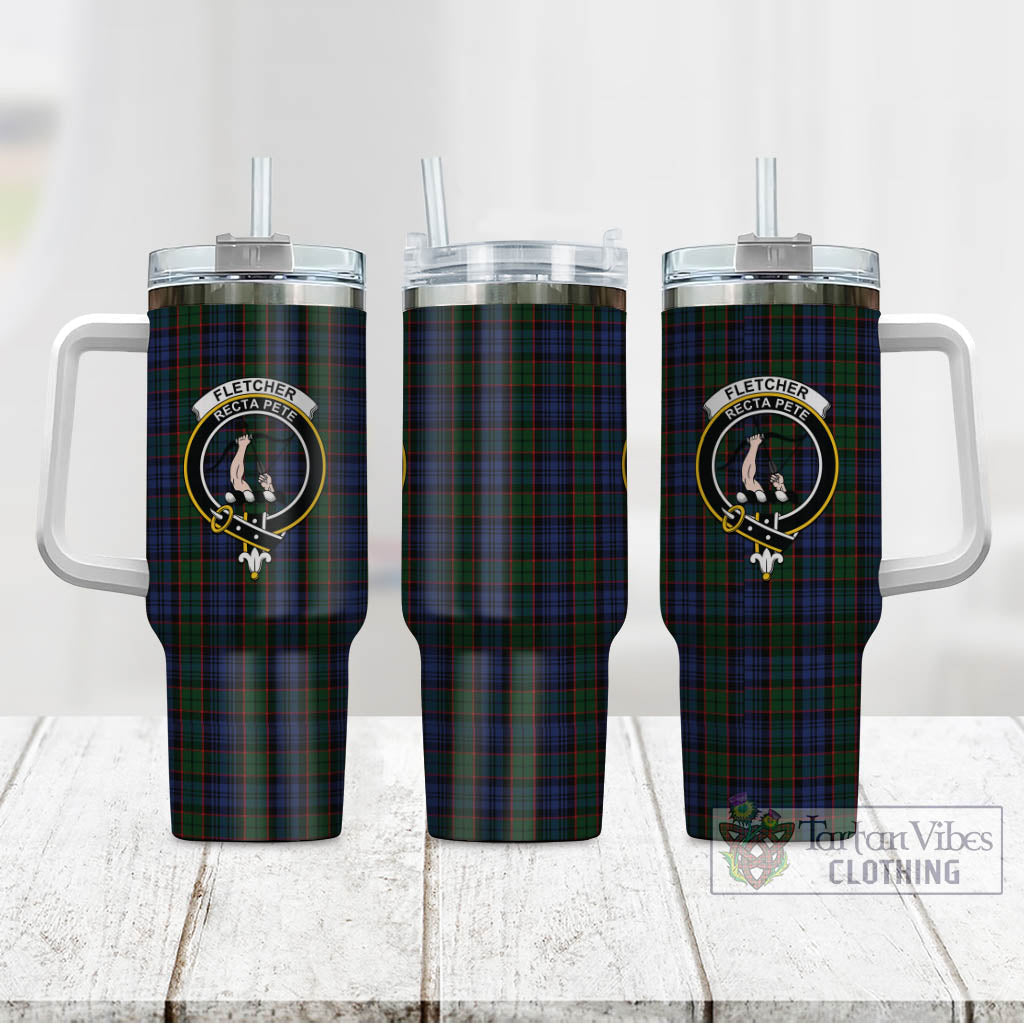 Tartan Vibes Clothing Fletcher Tartan and Family Crest Tumbler with Handle