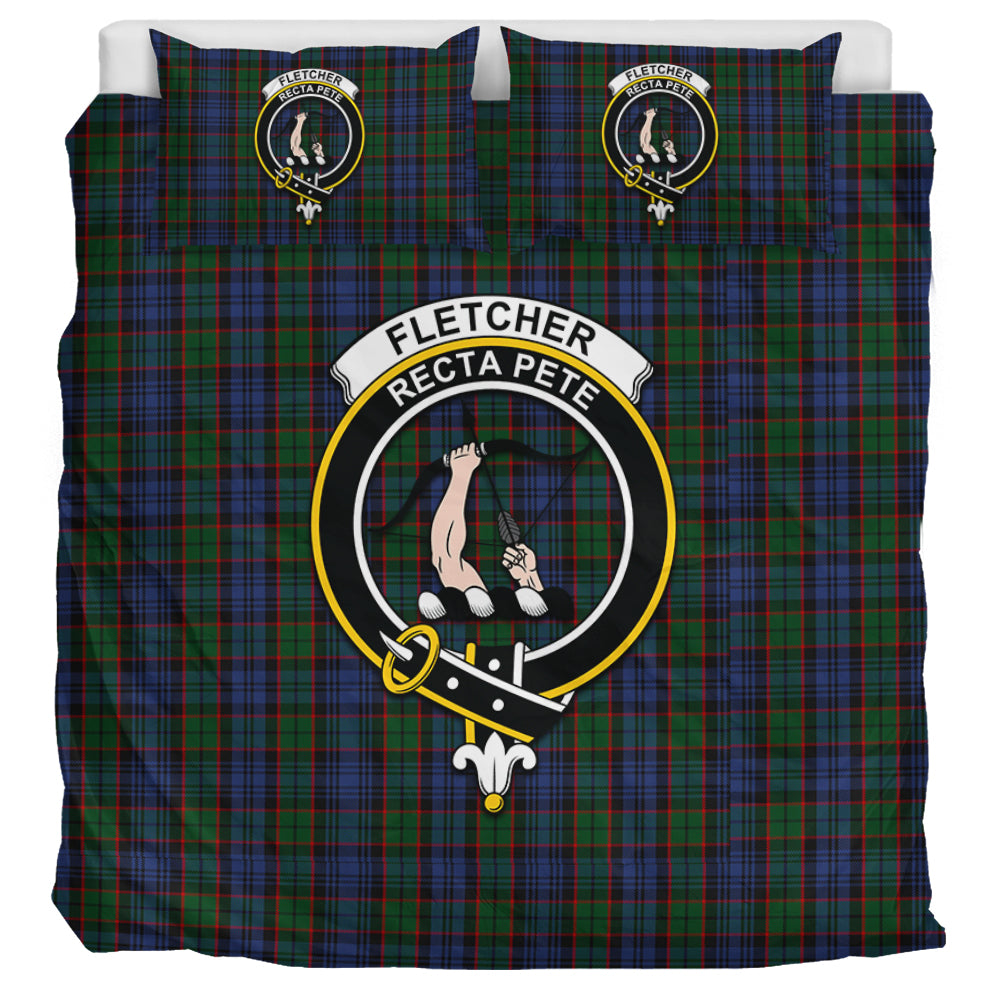 Fletcher Tartan Bedding Set with Family Crest UK Bedding Set UK Super King 104*94 inch - Tartan Vibes Clothing