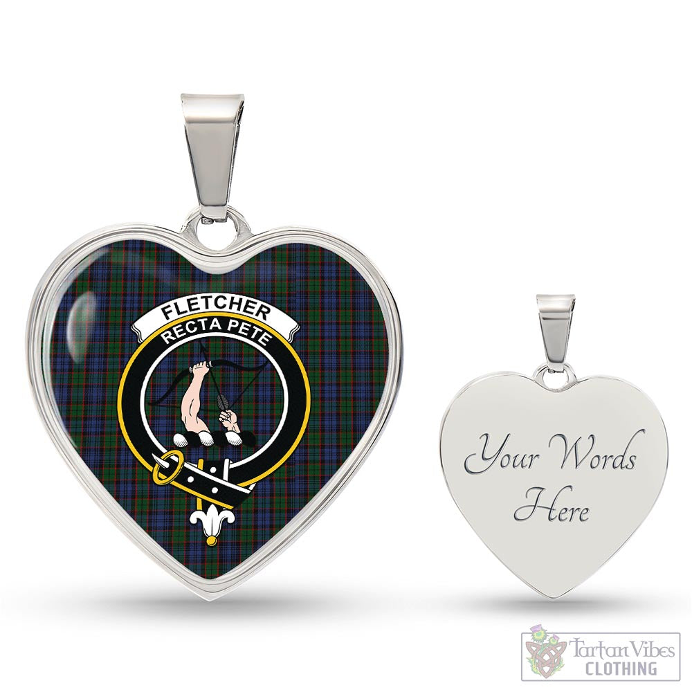 Tartan Vibes Clothing Fletcher Tartan Heart Necklace with Family Crest