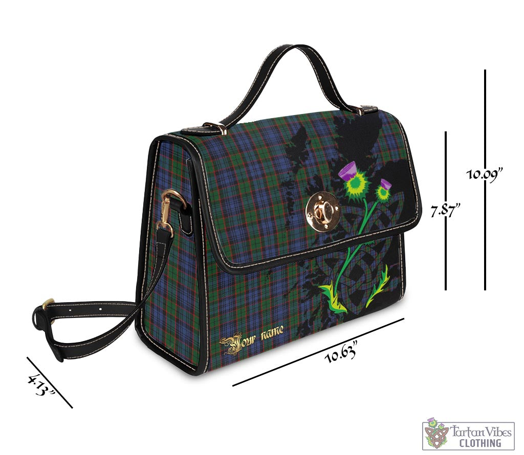 Tartan Vibes Clothing Fletcher Tartan Waterproof Canvas Bag with Scotland Map and Thistle Celtic Accents