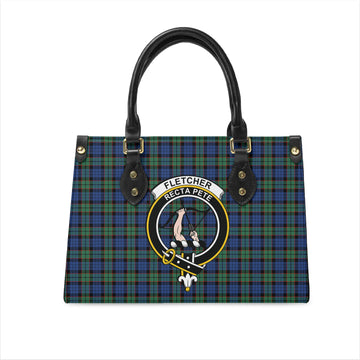 Fletcher Ancient Tartan Leather Bag with Family Crest
