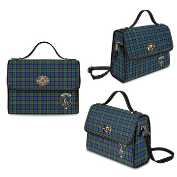 fletcher-ancient-tartan-leather-strap-waterproof-canvas-bag-with-family-crest