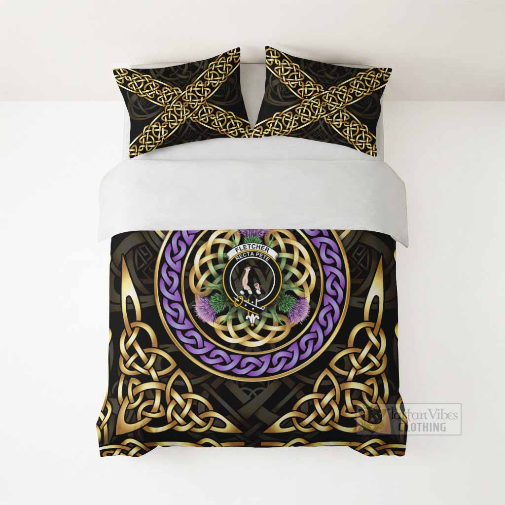 Fletcher Clan Crest Bedding Set Celtic Scottish Thistle