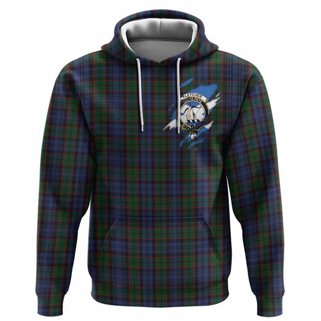 Fletcher Clan Crest In Me Tartan Hoodie Scotland Flag Style