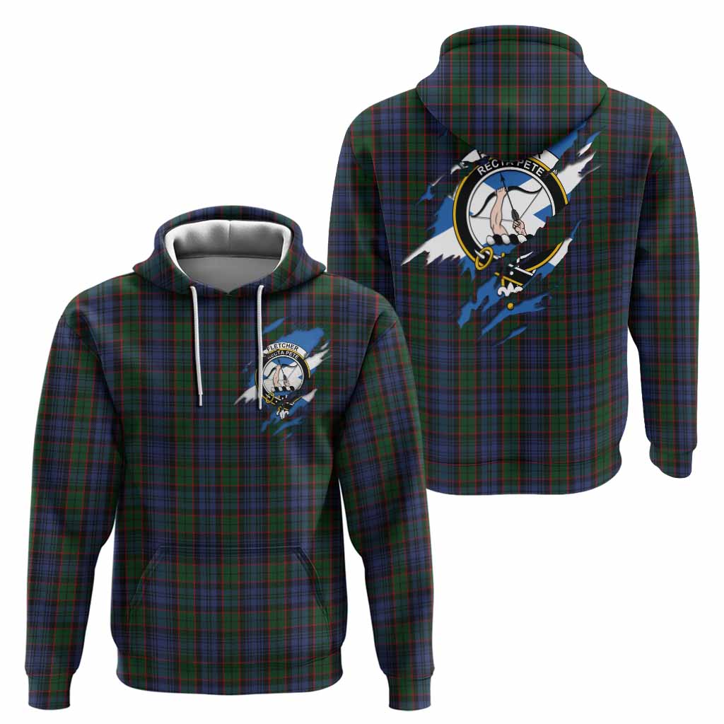 Fletcher Clan Crest In Me Tartan Hoodie Scotland Flag Style