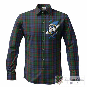 Fletcher Clan Crest In Me Tartan Long Sleeve Button Shirts Scotland Flag Style
