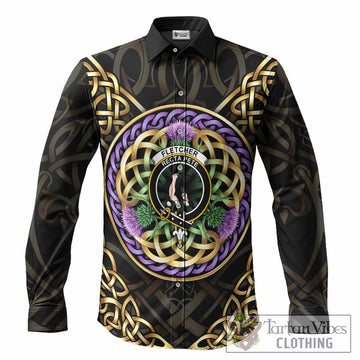 Fletcher Clan Crest Long Sleeve Button Shirts Celtic Scottish Thistle