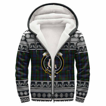 Fletcher Clan Tartan Christmas Fleece Hoodie with Family Crest