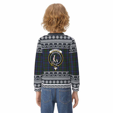 Fletcher Clan Tartan Christmas Kid Ugly Sweatshirt with Family Crest
