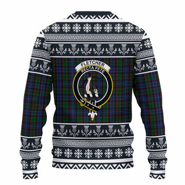 Fletcher Clan Tartan Christmas Ugly Sweater with Family Crest