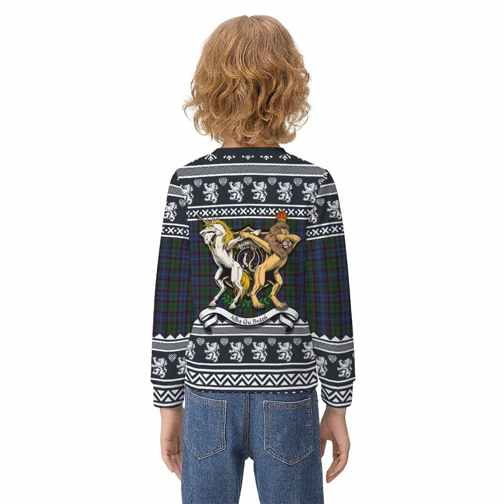 Fletcher Clan Tartan Crest Christmas Kid Ugly Sweatshirt Coat of Arms Funny Style - Tartan Vibes Clothing