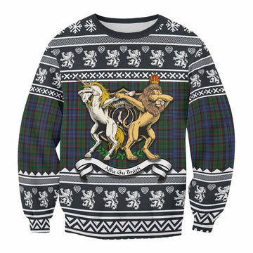 Fletcher Clan Tartan Crest Christmas Sweatshirt Coat of Arms Funny Style