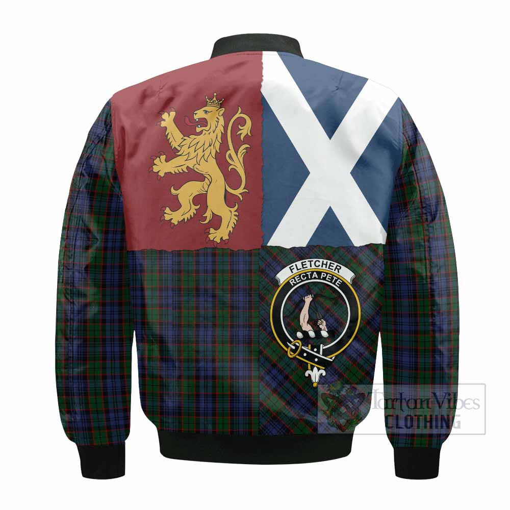 Fletcher Crest Tartan Bomber Jacket with Lion Rampant Saltire Style