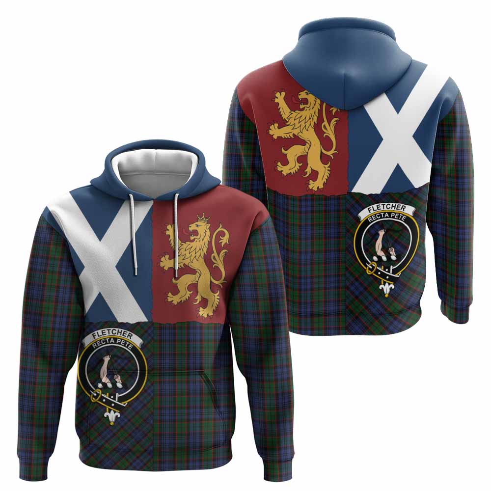 Fletcher Crest Tartan Hoodie with Lion Rampant Saltire Style