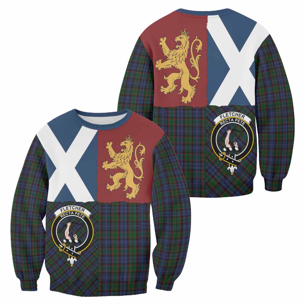 Fletcher Crest Tartan Sweatshirt with Lion Rampant Saltire Style