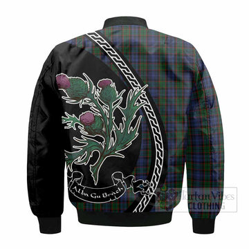 Fletcher Family Crest Tartan Bomber Jacket Alba Thistle Inspired