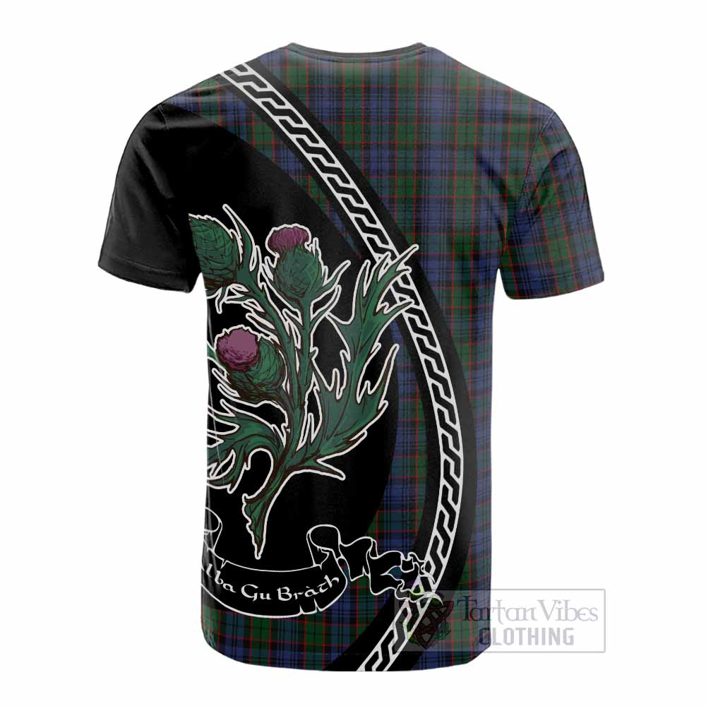 Fletcher Family Crest Tartan Cotton T-shirt Alba Thistle Inspired - Tartan Vibes Clothing