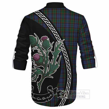 Fletcher Family Crest Tartan Ghillie Shirt Alba Thistle Inspired