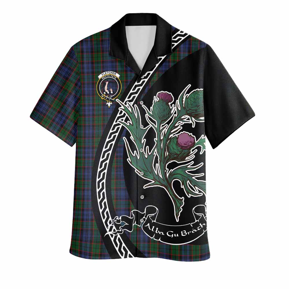 Fletcher Family Crest Tartan Hawaiian Shirt Alba Thistle Inspired - Tartan Vibes Clothing