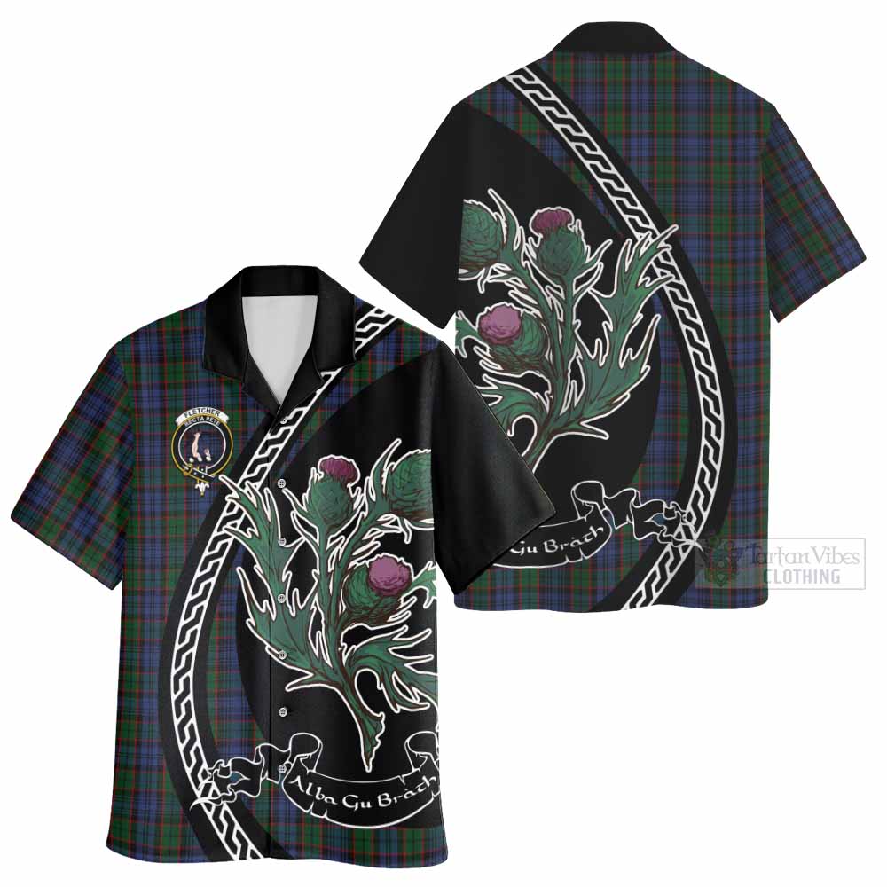 Fletcher Family Crest Tartan Hawaiian Shirt Alba Thistle Inspired - Tartan Vibes Clothing