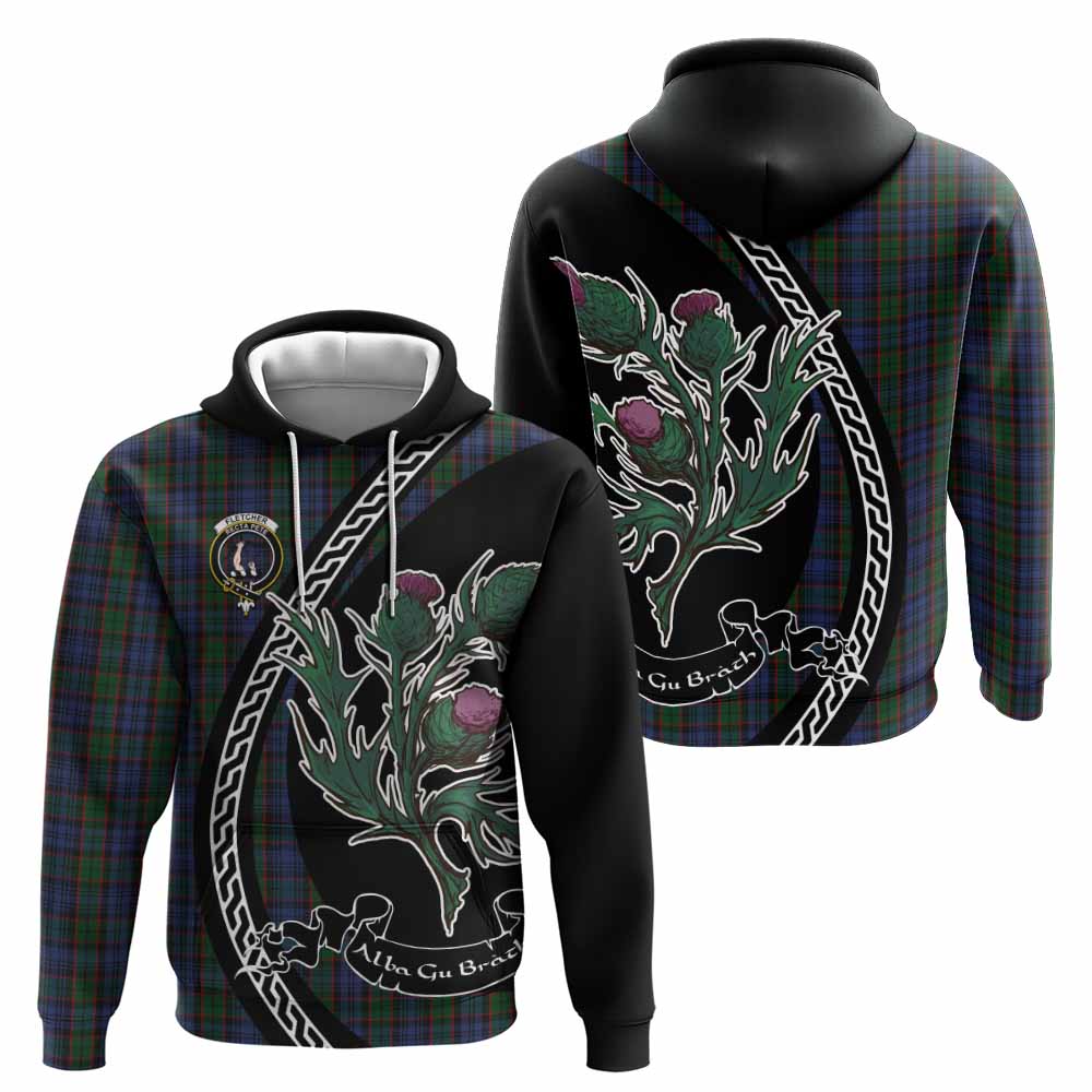 Fletcher Family Crest Tartan Hoodie Alba Thistle Inspired - Tartan Vibes Clothing