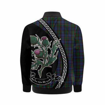 Fletcher Family Crest Tartan Kid Bomber Jacket Alba Thistle Inspired