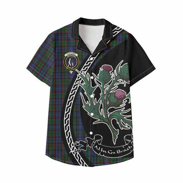 Fletcher Family Crest Tartan Kid Hawaiian Shirt Alba Thistle Inspired