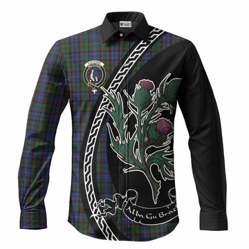 Fletcher Family Crest Tartan Long Sleeve Button Shirts Alba Thistle Inspired