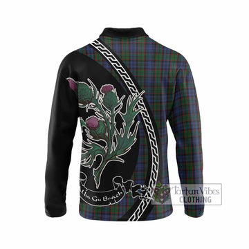 Fletcher Family Crest Tartan Long Sleeve Polo Shirt Alba Thistle Inspired