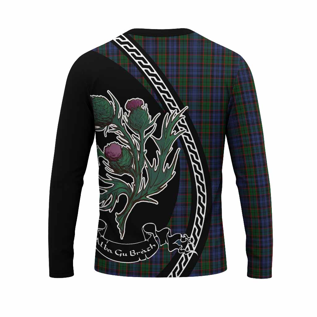 Fletcher Family Crest Tartan Long Sleeve T-Shirt Alba Thistle Inspired - Tartan Vibes Clothing