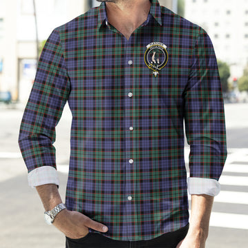 Fletcher Modern Tartan Long Sleeve Button Up Shirt with Family Crest