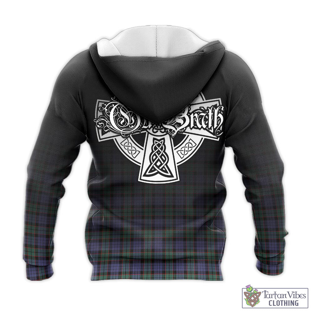 Tartan Vibes Clothing Fletcher Modern Tartan Knitted Hoodie Featuring Alba Gu Brath Family Crest Celtic Inspired