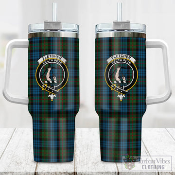 Fletcher of Dunans Tartan and Family Crest Tumbler with Handle