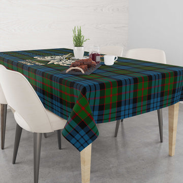 Fletcher of Dunans Tartan Tablecloth with Clan Crest and the Golden Sword of Courageous Legacy