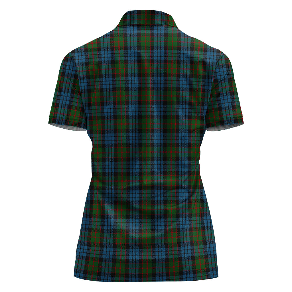 fletcher-of-dunans-tartan-polo-shirt-with-family-crest-for-women