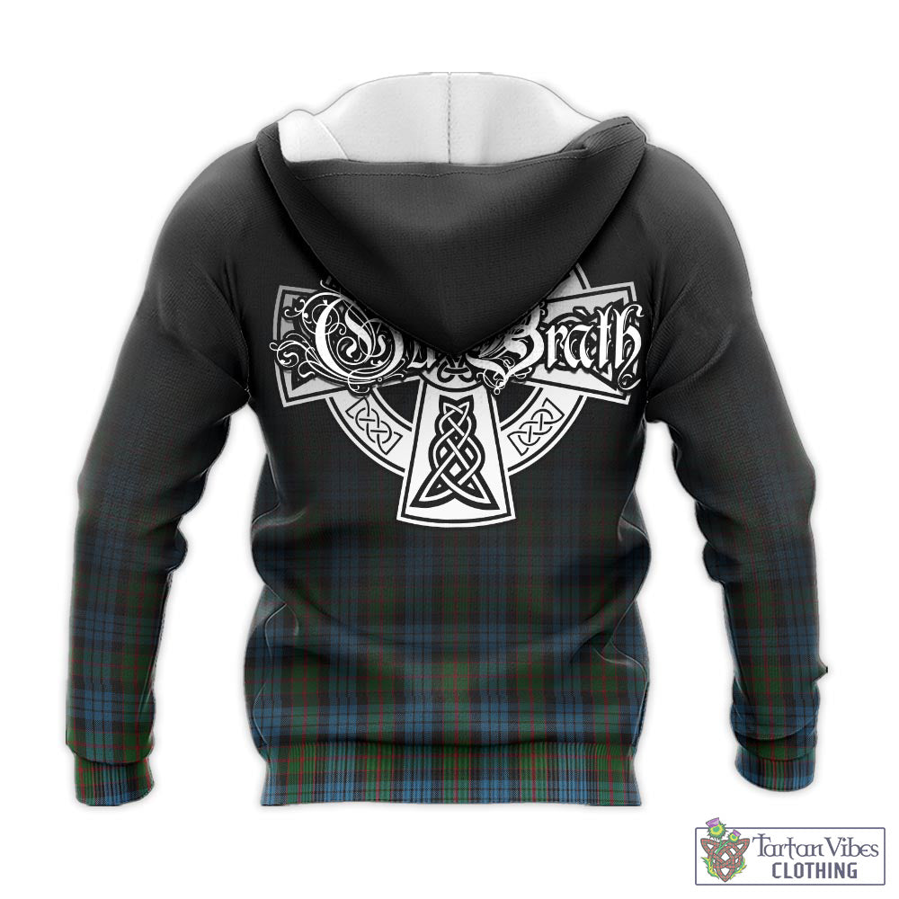 Tartan Vibes Clothing Fletcher of Dunans Tartan Knitted Hoodie Featuring Alba Gu Brath Family Crest Celtic Inspired