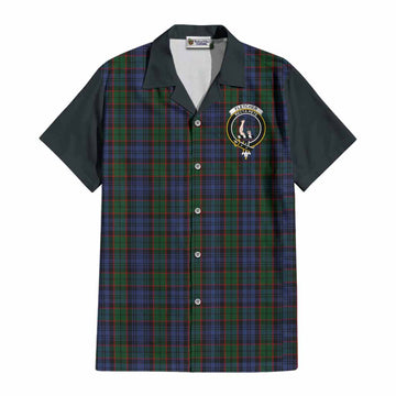 Fletcher Tartan Accent Cotton Hawaiian Shirt with Family Crest